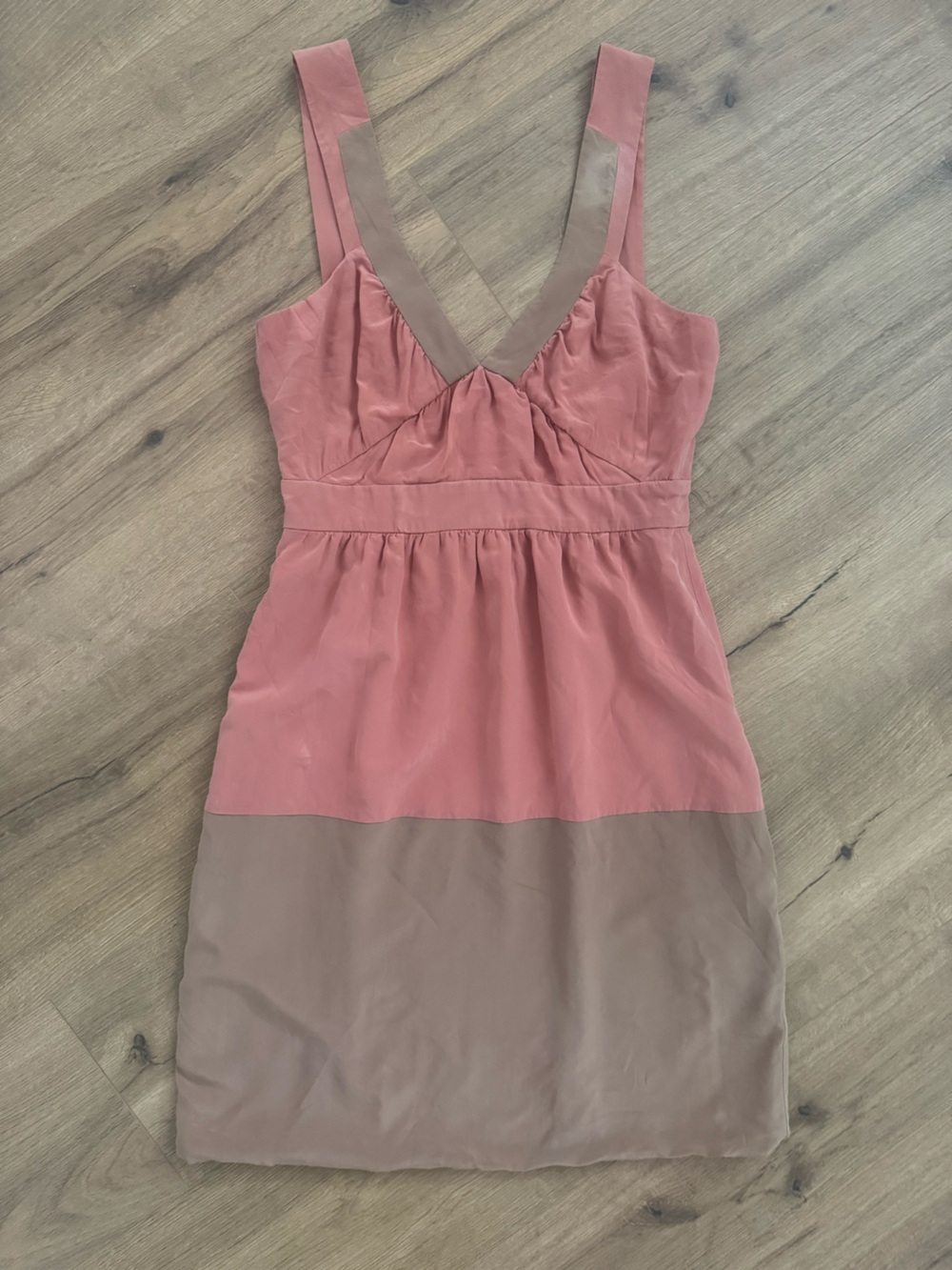 M Missoni 100% Silk Colorblock Mini Dress Pink Brown IT 42 US 6 Made in Italy